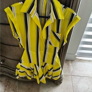Zara- Yellow Striped Women's Dress